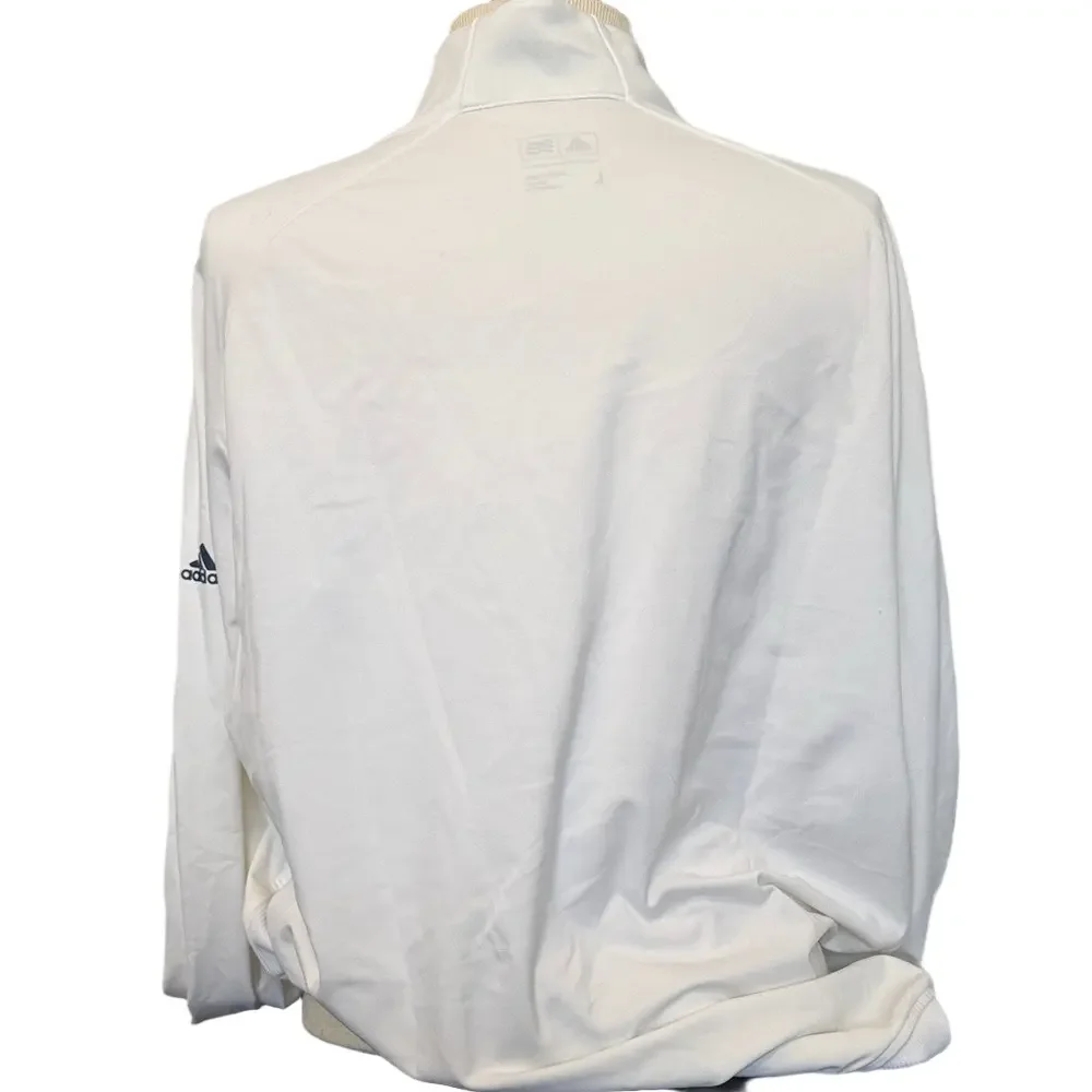 Adidas White Quarter Zip Pullover Men’s Large Athletic Golf Training Top